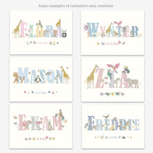 Load image into Gallery viewer, Personalised Animal Name Print | Various Colours