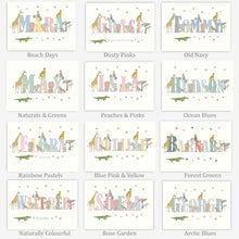 Load image into Gallery viewer, Personalised Safari Name Print | Various Colours