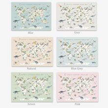Load image into Gallery viewer, Personalised Dinosaur World Map | Various Colours