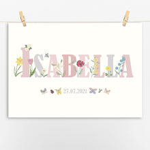 Load image into Gallery viewer, Personalised Flower Name Print | Various Colours