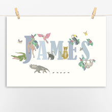 Load image into Gallery viewer, Personalised Jungle Name Print | Various Colours