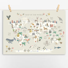 Load image into Gallery viewer, Animal World Map | Natural
