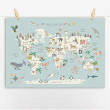 Load image into Gallery viewer, Welsh Animal World Map | Map Anifeiliaid Y Byd