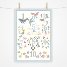 Load image into Gallery viewer, Number Chart Print | Arctic Blues