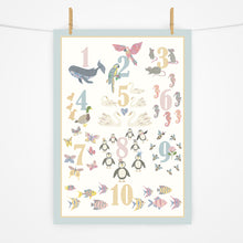 Load image into Gallery viewer, Number Chart Print | Blue Pink & Yellow