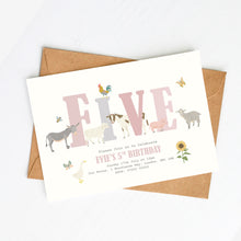 Load image into Gallery viewer, Farm Animals Party Invitation