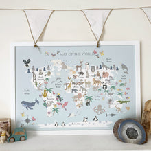 Load image into Gallery viewer, Animal World Map | Aqua