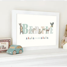 Load image into Gallery viewer, Personalised Animal Name Print | Various Colours