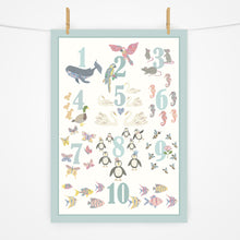 Load image into Gallery viewer, Number Chart Print | Ocean Blues
