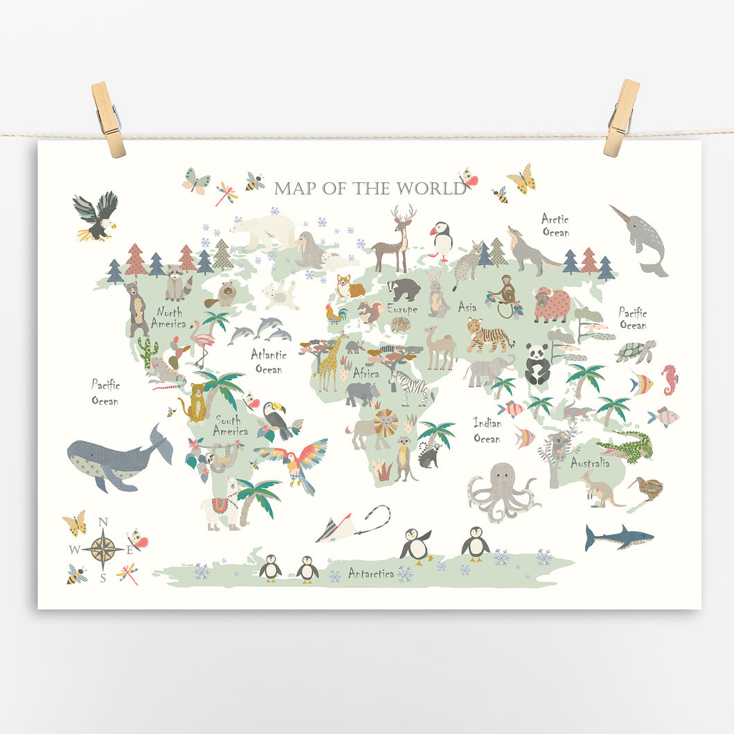 Animal World Map | Green Land