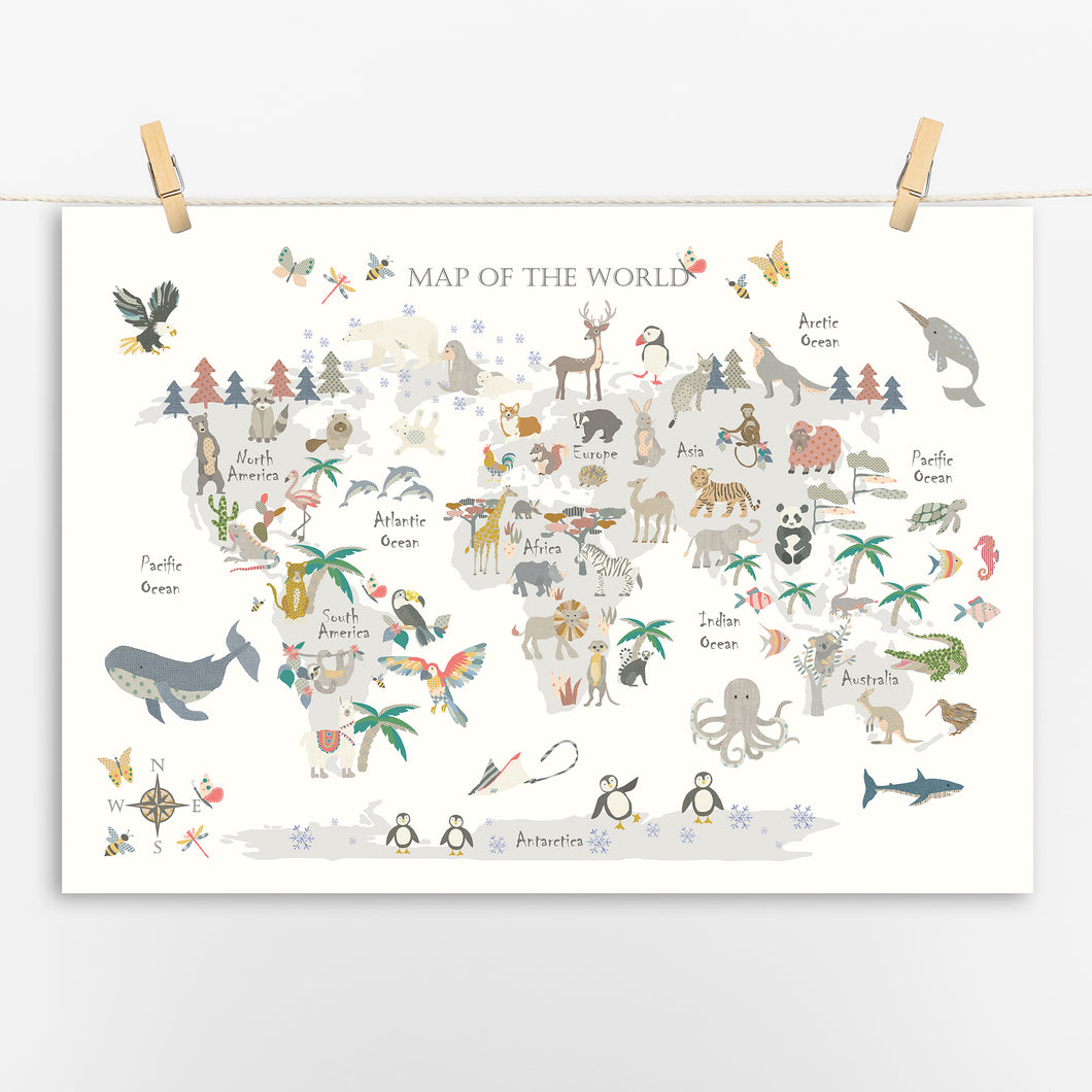 Animal World Map | Grey Land