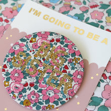 Load image into Gallery viewer, SAMPLE SALE Liberty Big Sister Badge -  Pinks and Florals
