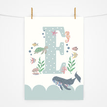 Load image into Gallery viewer, Initial Print | Under the Sea Floral Edition | Various Colours
