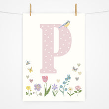 Load image into Gallery viewer, Personalised Initial Print | Flowers | Various Colours
