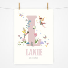 Load image into Gallery viewer, Personalised Initial Print | Flowers &amp; Fairies Floral Edition | Various Colours
