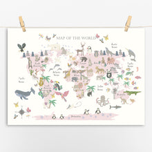 Load image into Gallery viewer, Animal World Map | Pink Land
