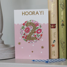 Load image into Gallery viewer, Birthday Card | Liberty Fabric &amp; Gold Glitter
