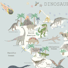 Load image into Gallery viewer, Dinosaur World Map | Blue Grey
