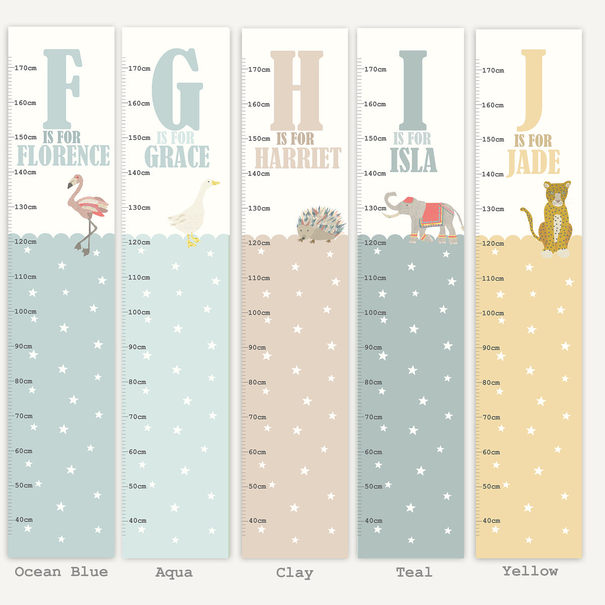 Animal and Initial Height Chart | Personalised – Dustypinksandpolarbears