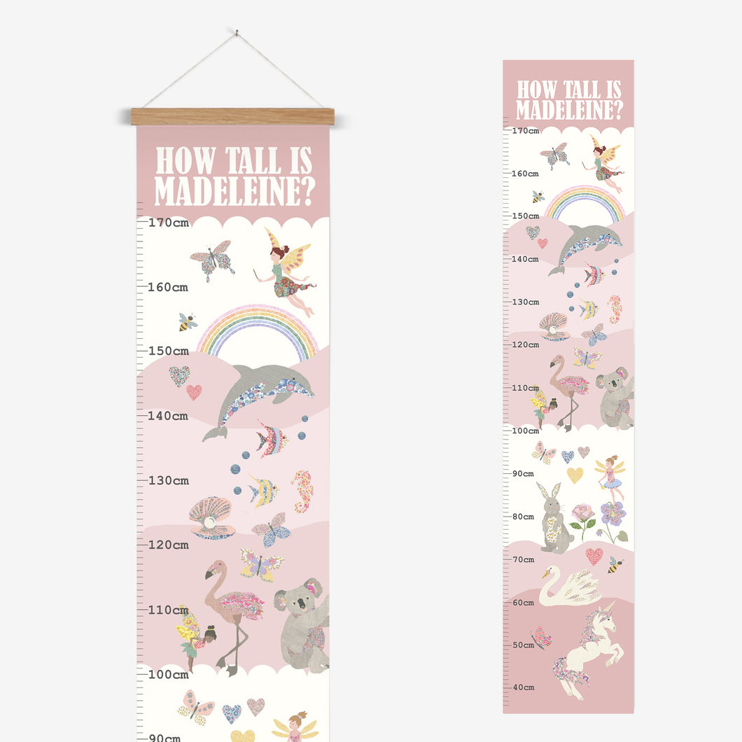 Pretty & Pink Height Chart | Personalised