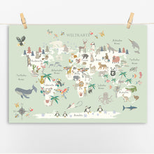 Load image into Gallery viewer, German Animal World Map | Tierweltkarte
