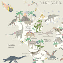 Load image into Gallery viewer, Dinosaur World Map | Natural (Light)
