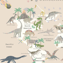Load image into Gallery viewer, Dinosaur World Map | Natural
