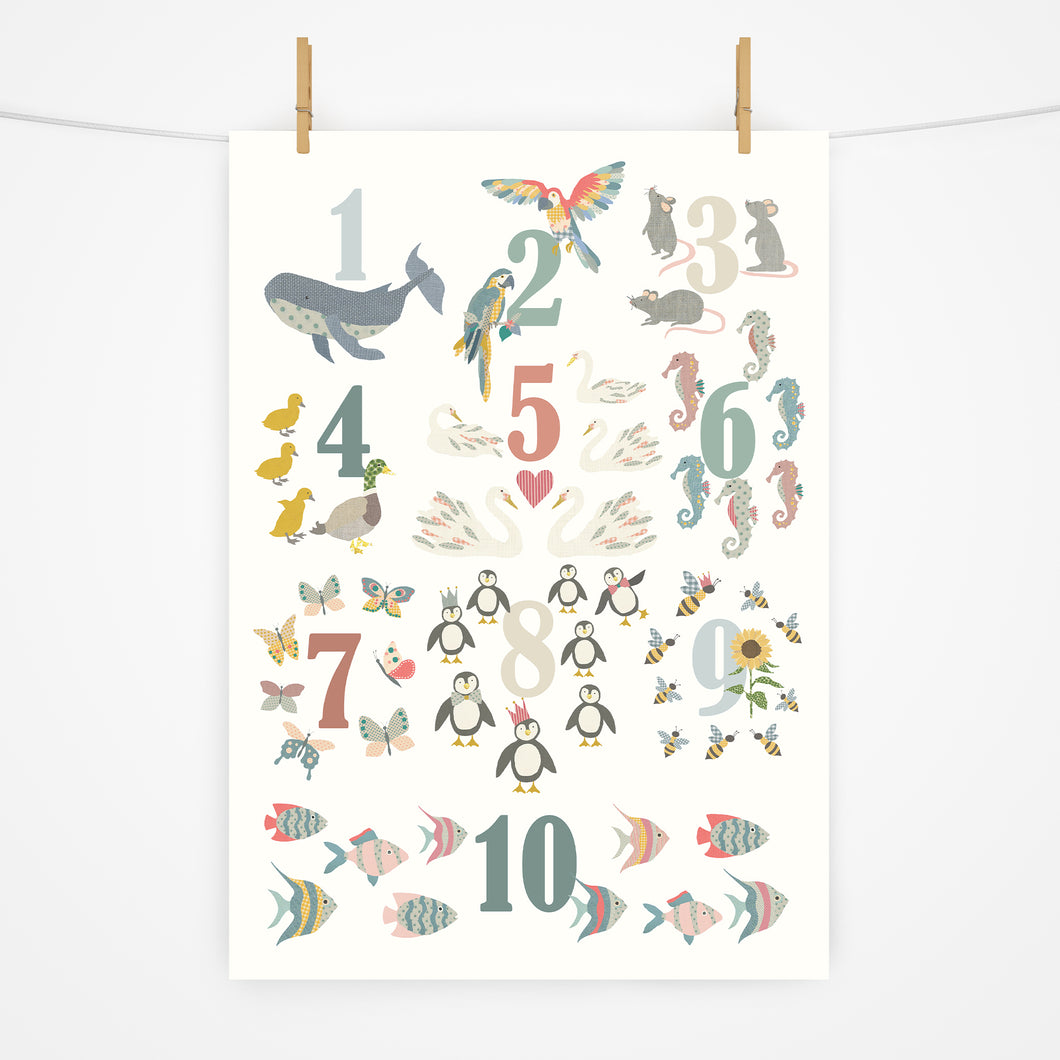 Number Chart Print | Forest Greens
