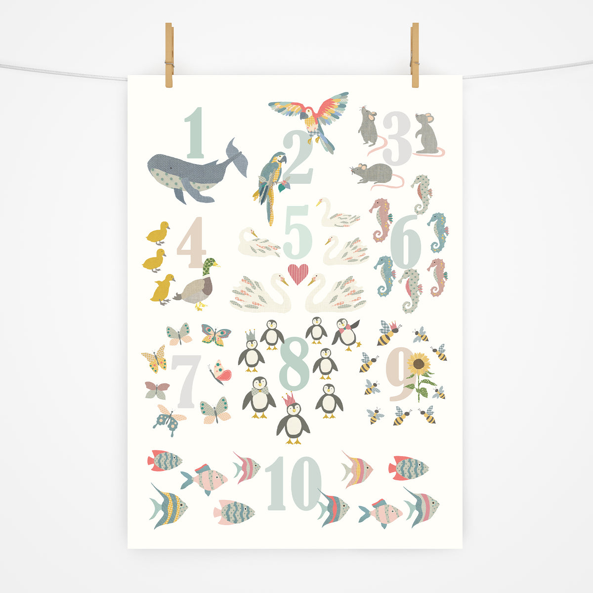 Number Chart Print | Naturals & Greens – Dustypinksandpolarbears