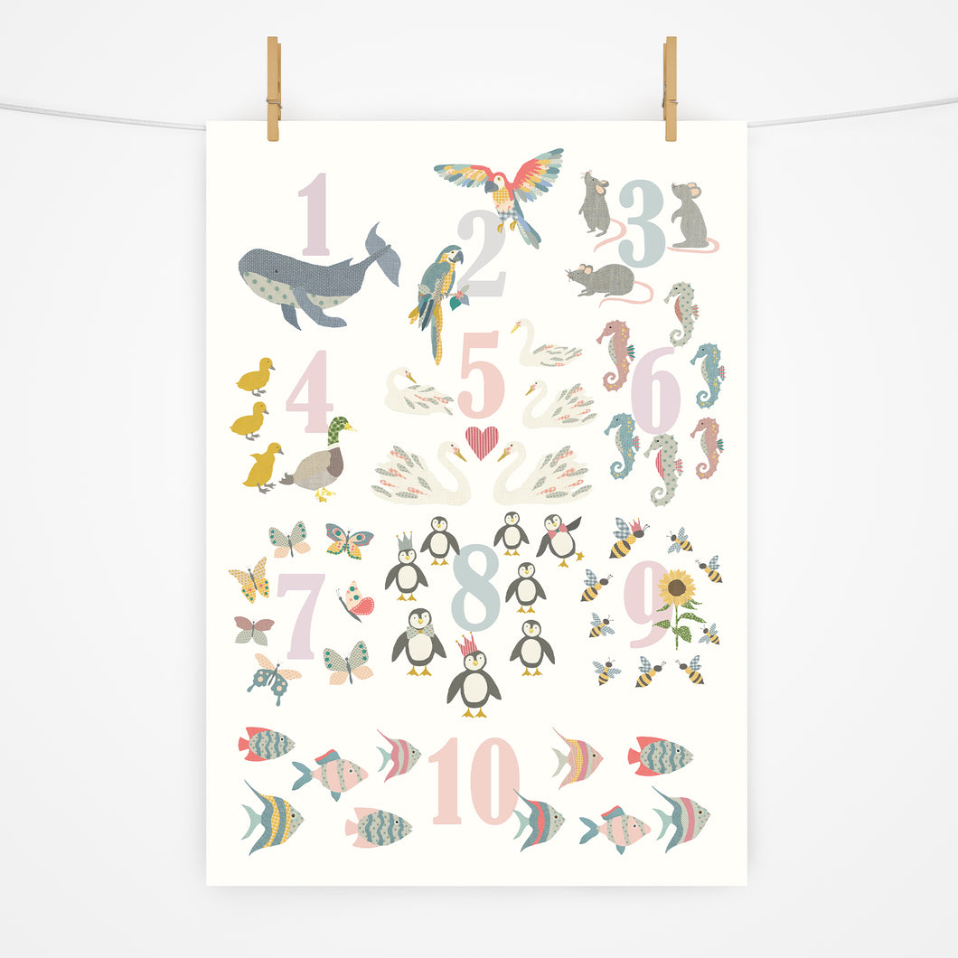 Number Chart Print | Peaches & Pinks