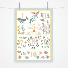 Load image into Gallery viewer, Number Chart Print | Blue Pink &amp; Yellow

