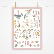 Load image into Gallery viewer, Number Chart Print | Dusty Pinks
