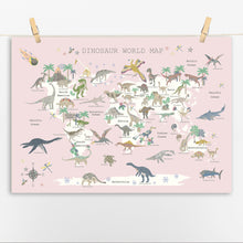 Load image into Gallery viewer, Dinosaur World Map | Pink
