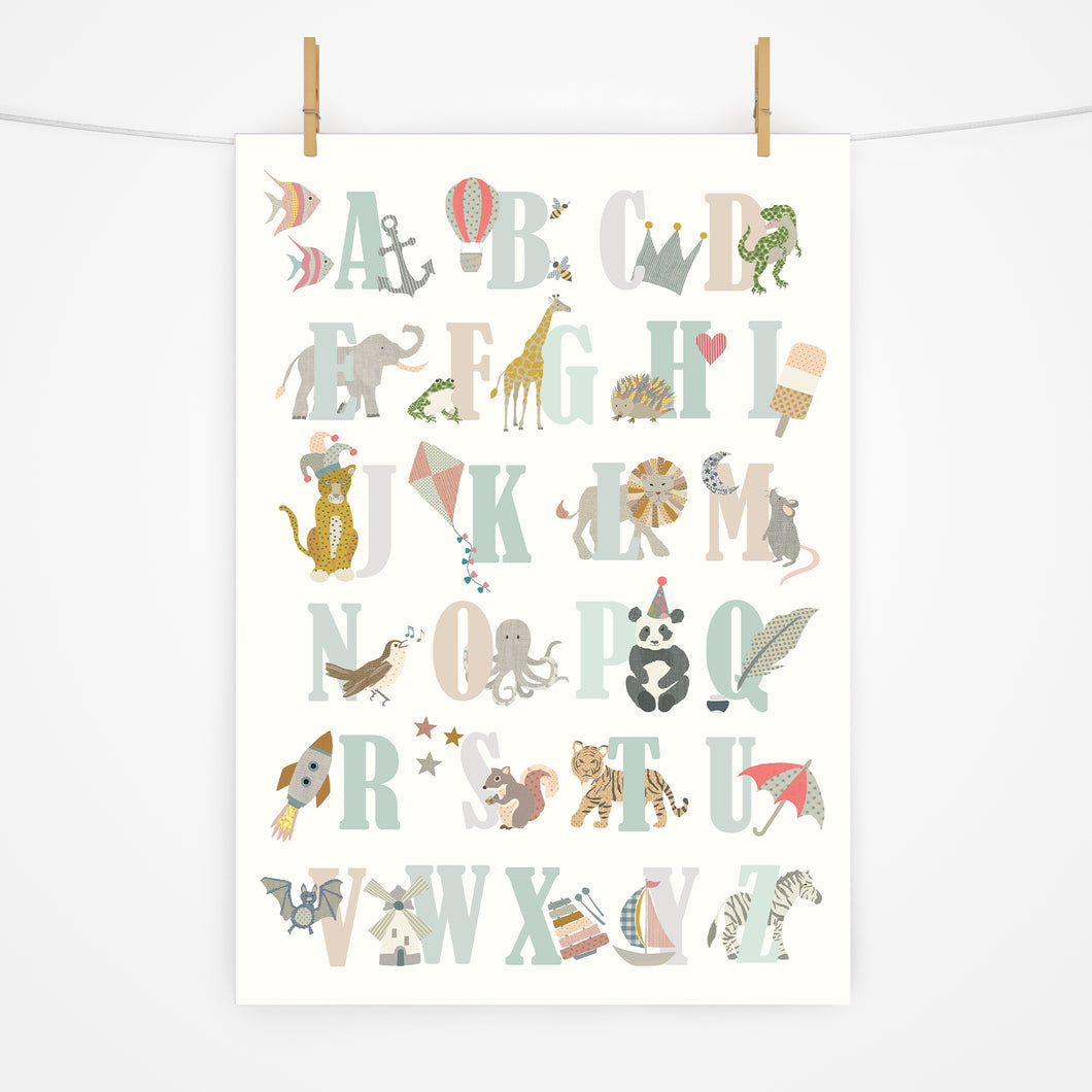 Alphabet Print | Naturals & Greens