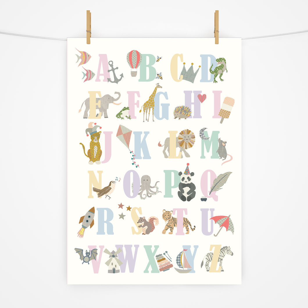 Alphabet Print | Rainbow Pastels