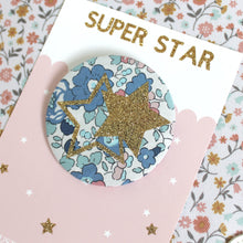 Load image into Gallery viewer, Liberty Super Star Badge -  Pinks and Florals
