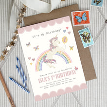 Load image into Gallery viewer, Unicorn Party Invitation
