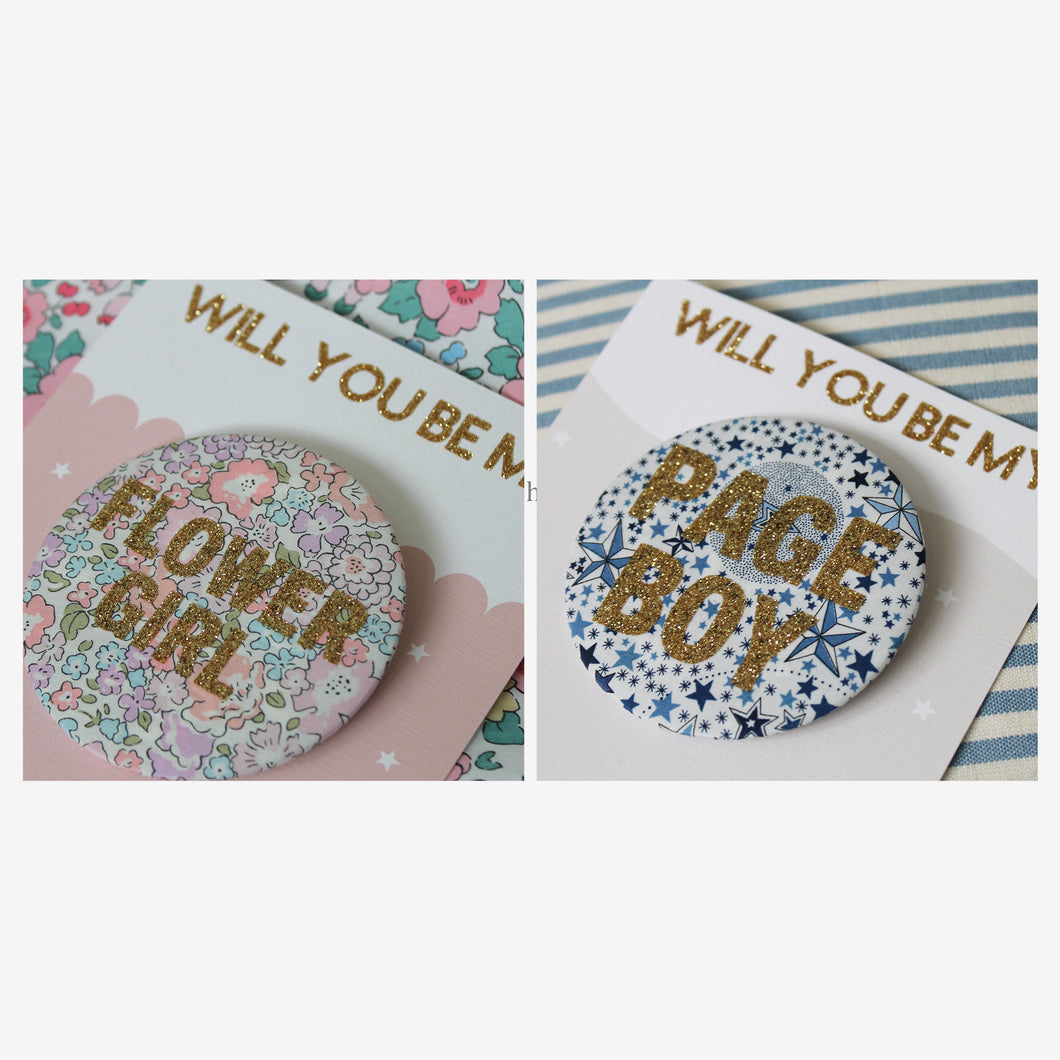 Will You Be My Flower Girl / Page Boy Badge