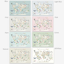 Load image into Gallery viewer, Personalised Animal World Map | Floral Edition | Various Colours
