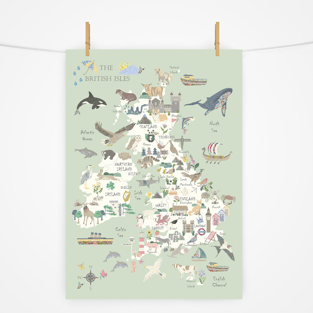 UK Map | Floral Edition | Various Colours