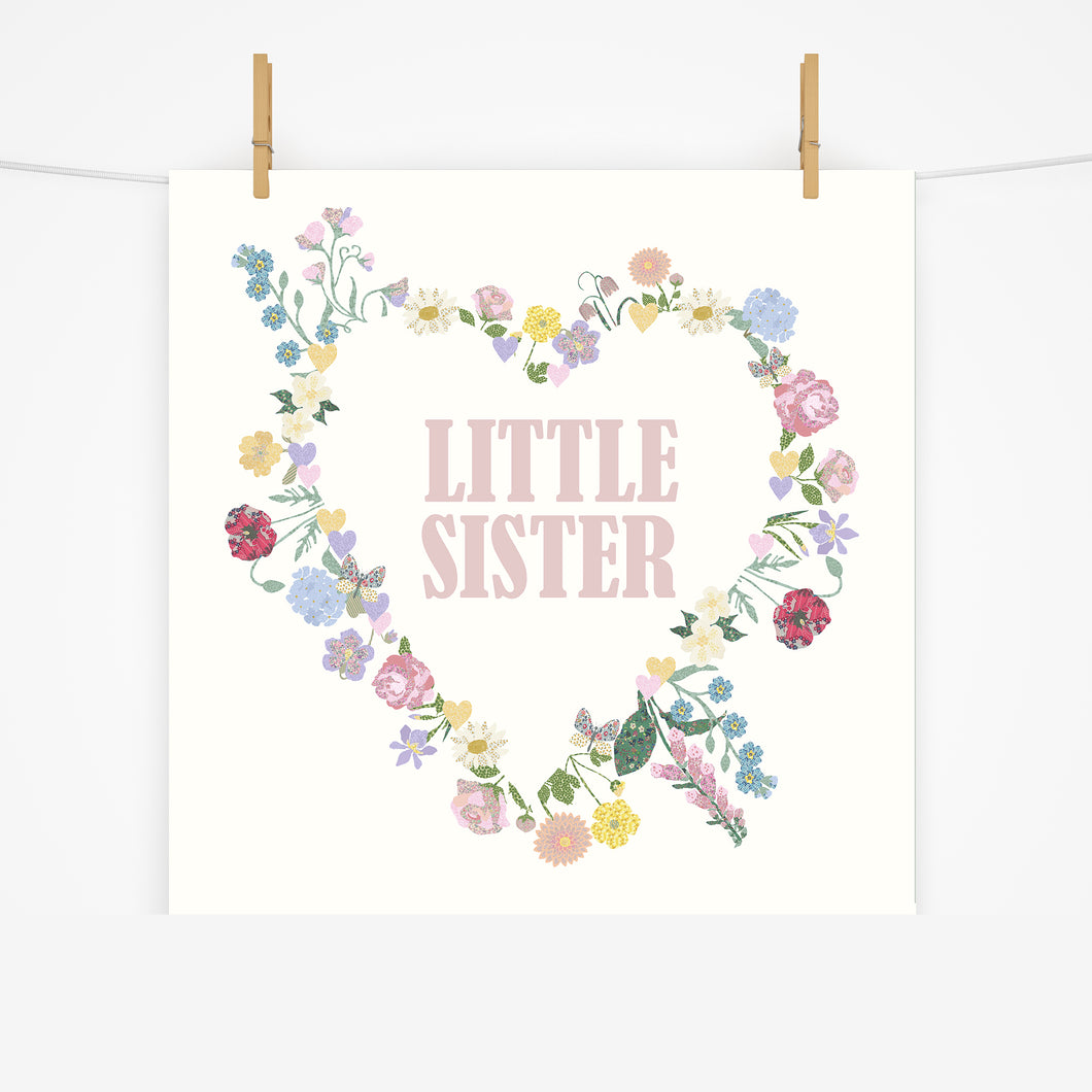 Little Sister Heart Wreath | Print