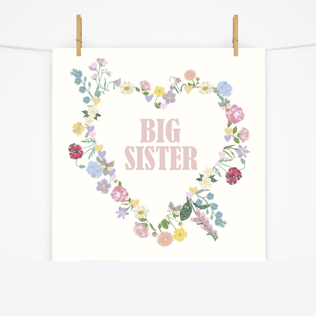 Big Sister Heart Wreath | Print