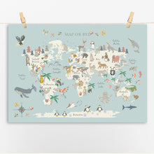 Load image into Gallery viewer, Welsh Animal World Map | Map Anifeiliaid Y Byd

